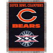 Chicago Bears NFL Super Bowl Commemorative Woven Tapestry Throw (48x60")"