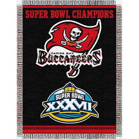 Tampa Bay Buccaneers NFL Super Bowl Commemorative Woven Tapestry Throw (48x60")"tampa 