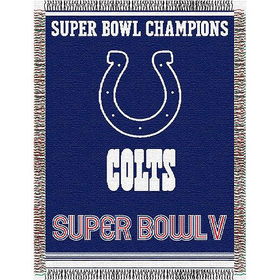 Indianapolis Colts NFL Super Bowl Commemorative Woven Tapestry Throw (48x60")"indianapolis 