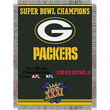 Green Bay Packers NFL Super Bowl Commemorative Woven Tapestry Throw (48x60")"