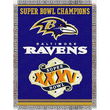 Baltimore Ravens NFL Super Bowl Commemorative Woven Tapestry Throw (48x60")"