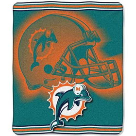 Miami Dolphins NFL Royal Plush Raschel Blanket (Tonal Series) (50 x 60)miami 
