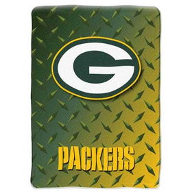 Green Bay Packers NFL Royal Plush Raschel Blanket (Diamond Series) (60x80)green 