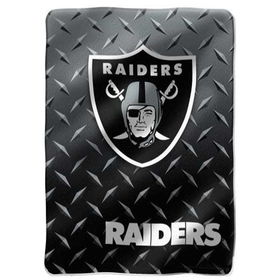 Oakland Raiders NFL Royal Plush Raschel Blanket (Diamond)  (60x80")"oakland 