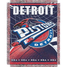Detroit Pistons NBA Triple Woven Jacquard Throw (019 Series) (48x60")"detroit 