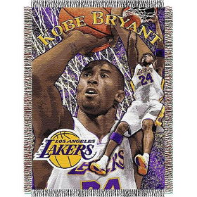 Kobe Bryant #24 Los Angeles Lakers NBA Woven Tapestry Throw Blanket (48x60")"kobe 