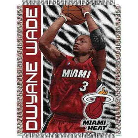 Dwayne Wade #3 Miami Heat NBA Woven Tapestry Throw Blanket (48x60")"dwayne 