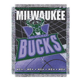 Milwaukee Bucks NBA Triple Woven Jacquard Throw (019 Series) (48x60")"milwaukee 