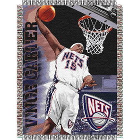 Vince Carter #15 New Jersey Nets NBA Woven Tapestry Throw Blanket (48x60")"vince 