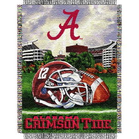 Alabama Crimson Tide NCAA Woven Tapestry Throw (Home Field Advantage) (48x60")"alabama 