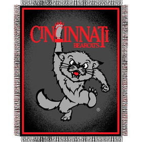 Cincinnati Bearcats NCAA Triple Woven Jacquard Throw (019 Focus) (48x60")"cincinnati 