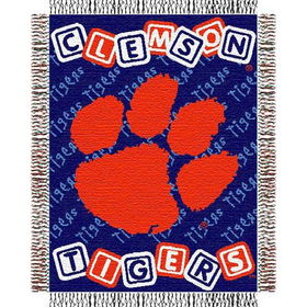 Clemson Tigers NCAA Triple Woven Jacquard Throw (044 Series) (36x46") (36"x46")"clemson 