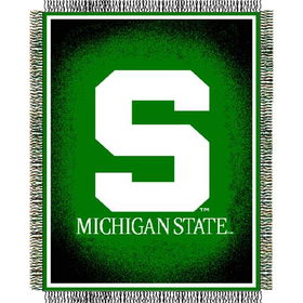 Michigan State Spartans NCAA Triple Woven Jacquard Throw (019 Focus) (48x60")"michigan 
