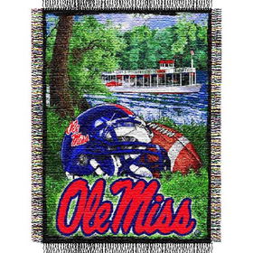 Mississippi Rebels NCAA Woven Tapestry Throw (Home Field Advantage) (48x60")"mississippi 