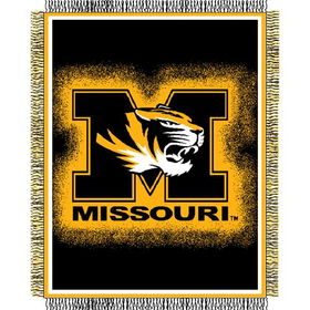 Missouri Tigers NCAA Triple Woven Jacquard Throw (019 Focus) (48x60")"missouri 