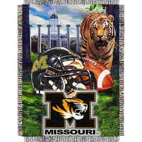 Missouri Tigers NCAA Woven Tapestry Throw (Home Field Advantage) (48x60")"missouri 