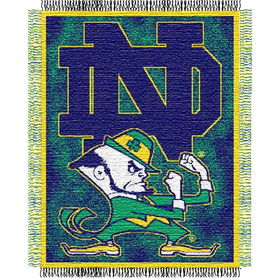 Notre Dame Fighting Irish NCAA Triple Woven Jacquard Throw (019 Focus) (48x60")"notre 
