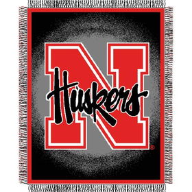Nebraska Cornhuskers NCAA Triple Woven Jacquard Throw (019 Focus) (48x60")"nebraska 
