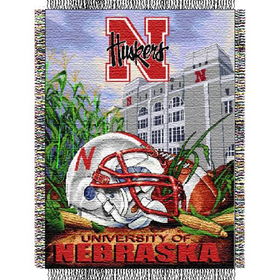 Nebraska Cornhuskers NCAA Woven Tapestry Throw (Home Field Advantage) (48x60")"nebraska 
