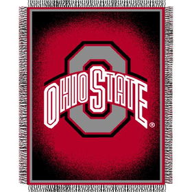 Ohio State Buckeyes NCAA Triple Woven Jacquard Throw (019 Focus) (48x60")"ohio 