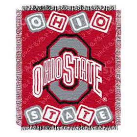 Ohio State Buckeyes NCAA Triple Woven Jacquard Throw (044 Series) (36x46")"ohio 
