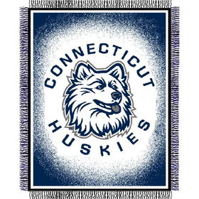 Connecticut Huskies NCAA Triple Woven Jacquard Throw (019 Focus) (48x60")"connecticut 