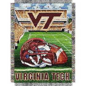 Virginia Tech Hokies NCAA Woven Tapestry Throw (Home Field Advantage) (48x60")"virginia 