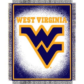 West Virginia Mountaineers NCAA Triple Woven Jacquard Throw (019 Focus) (48x60")"west 