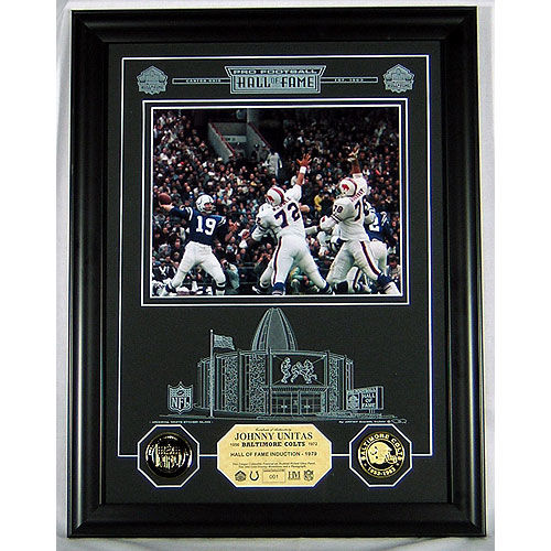 Johnny Unitas Hof Archival Etched Glass Photomintjohnny 