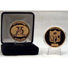 Pittsburgh Steelers 75Th Anniversary 24Kt Gold Coinpittsburgh 
