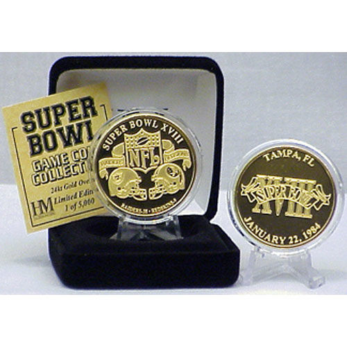 24kt Gold Super Bowl XVIII flip coingold 