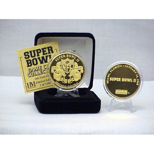 24kt Gold Super Bowl II flip coingold 