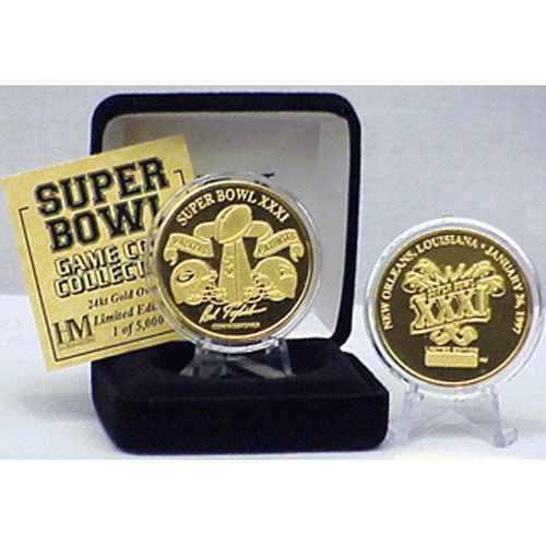 24kt Gold Super Bowl XXXI flip coingold 