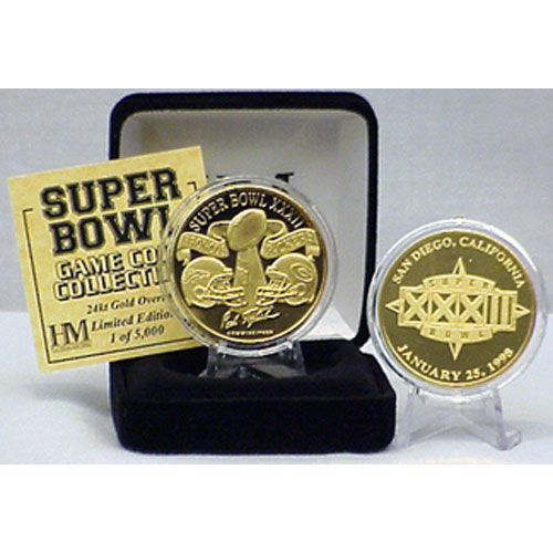 24kt Gold Super Bowl XXXII flip coingold 