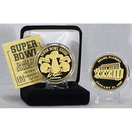 24kt Gold Super Bowl XXXIII flip coingold 