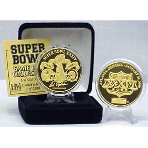 24kt Gold Super Bowl XXXIV flip coingold 