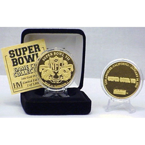 24kt Gold Super Bowl VII flip coingold 