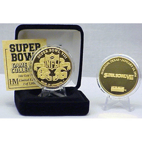 24kt Gold Super Bowl VIII flip coingold 