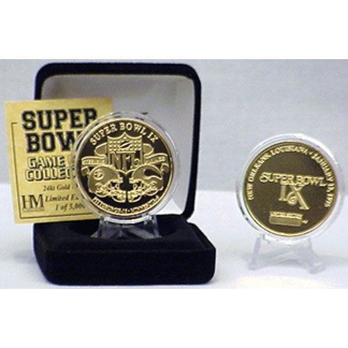 24kt Gold Super Bowl IX flip coingold 