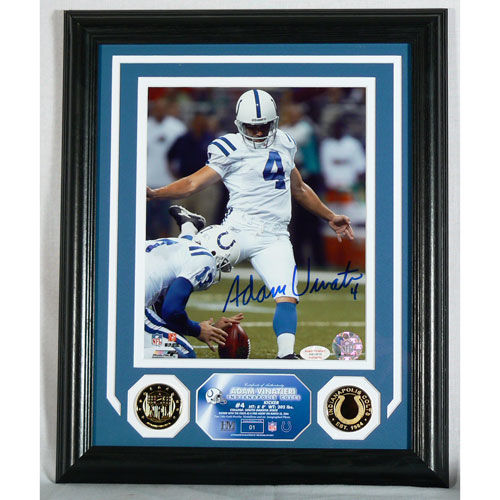 Adam Vinatieri Autographed Colts Photomint with Gold Coinsadam 