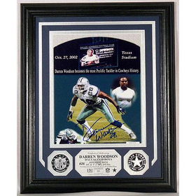 Darren Woodson Autographed Photo Mint W/ Two Silver Coinsdarren 