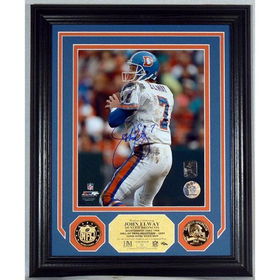 John Elway Autographed Photomint with 2KT Gold Coinsjohn 
