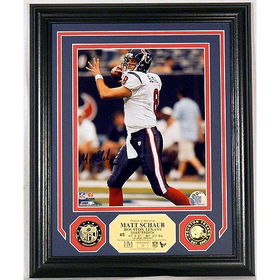 Matt Schaub Autographed Photo Mint W/Two 24Kt Gold Coinsmatt 
