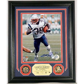 Laurence Maroney Autographed Photo Mint W/Two 24Kt Gold Coinslaurence 
