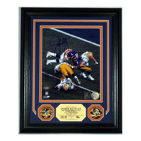 John Elway Dive Autographed Photo Mintjohn 