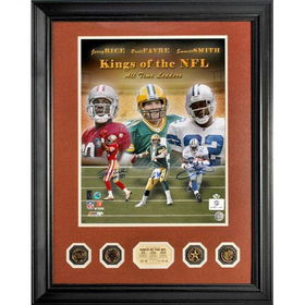 NFL All Time Leaders Autographed 16 x 20" Photo Mint with Four 24KT Gold Coins"nfl 