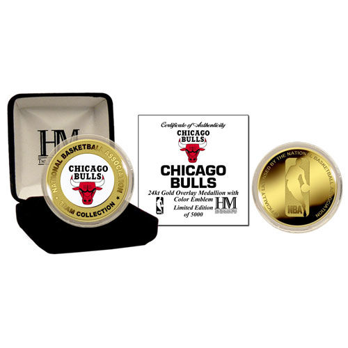 Chicago Bulls 24Kt Gold And Color Team Coinchicago 