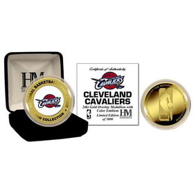 Cleveland Cavaliers 24Kt Gold And Color Team Logo Coincleveland 