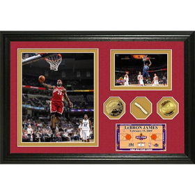 Lebron James 2009 All Star Game Used Net & 24KT Gold Coin Photo Mintlebron 