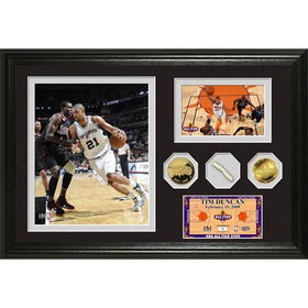 Tim Duncan 2009 All Star Game Used Net & 24KT Gold Coin Photo Minttim 
